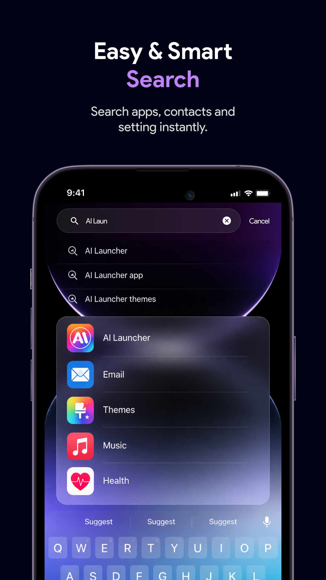 اسکرین شات 3 برنامه Launcher OS 26: Glass Theme