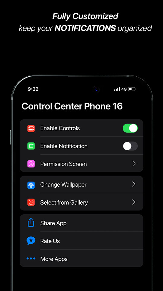 اسکرین شات 3 برنامه Control Center Phone 16
