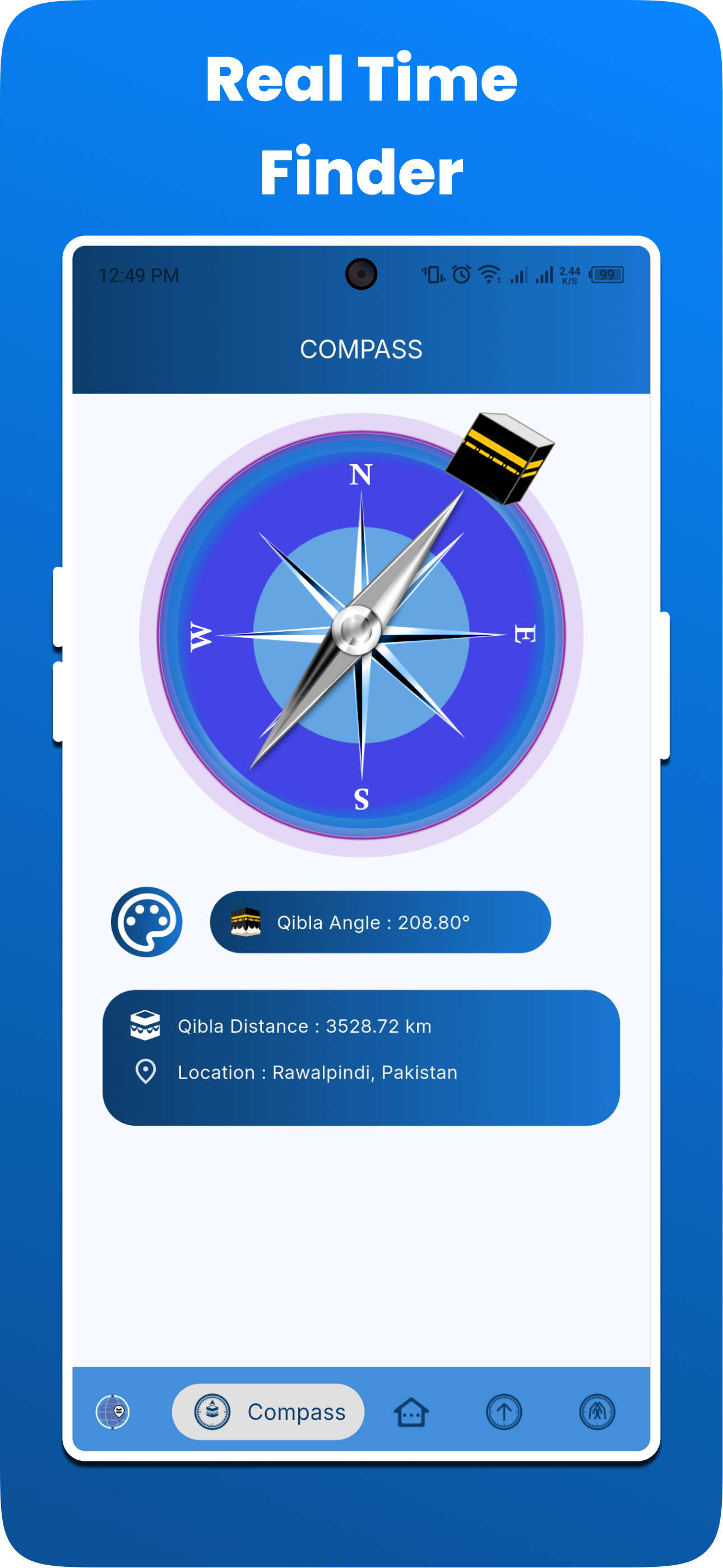 اسکرین شات 2 برنامه Qibla Finder Compass & Prayer