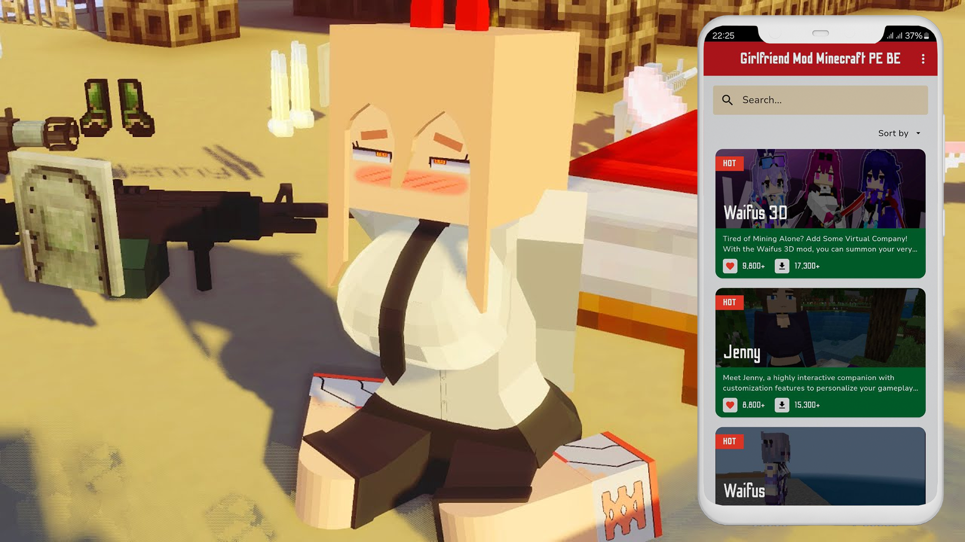 اسکرین شات 3 برنامه Girlfriend Mod Minecraft PE BE