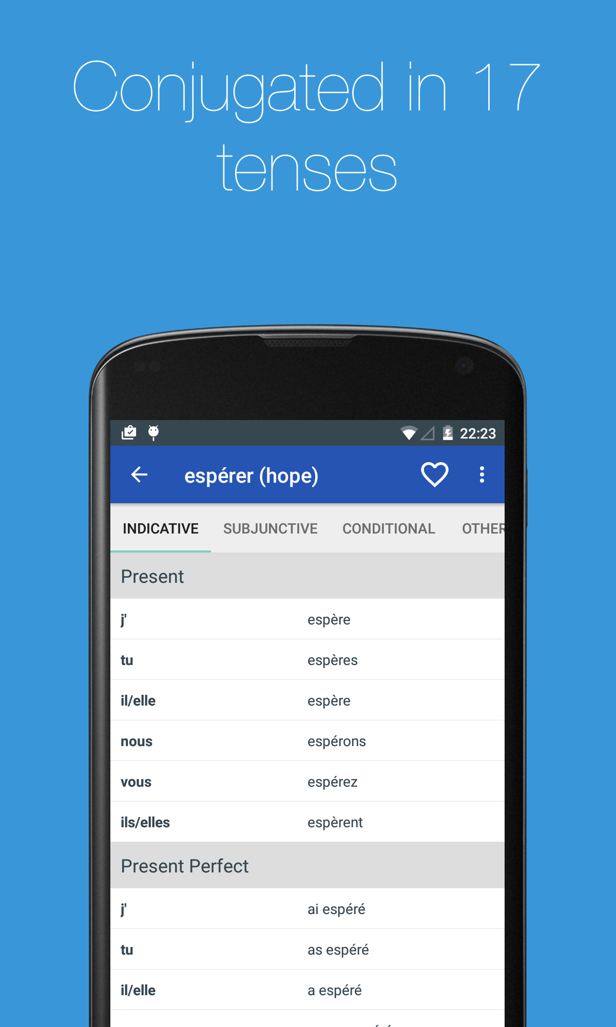 اسکرین شات 3 برنامه French Verb Conjugator