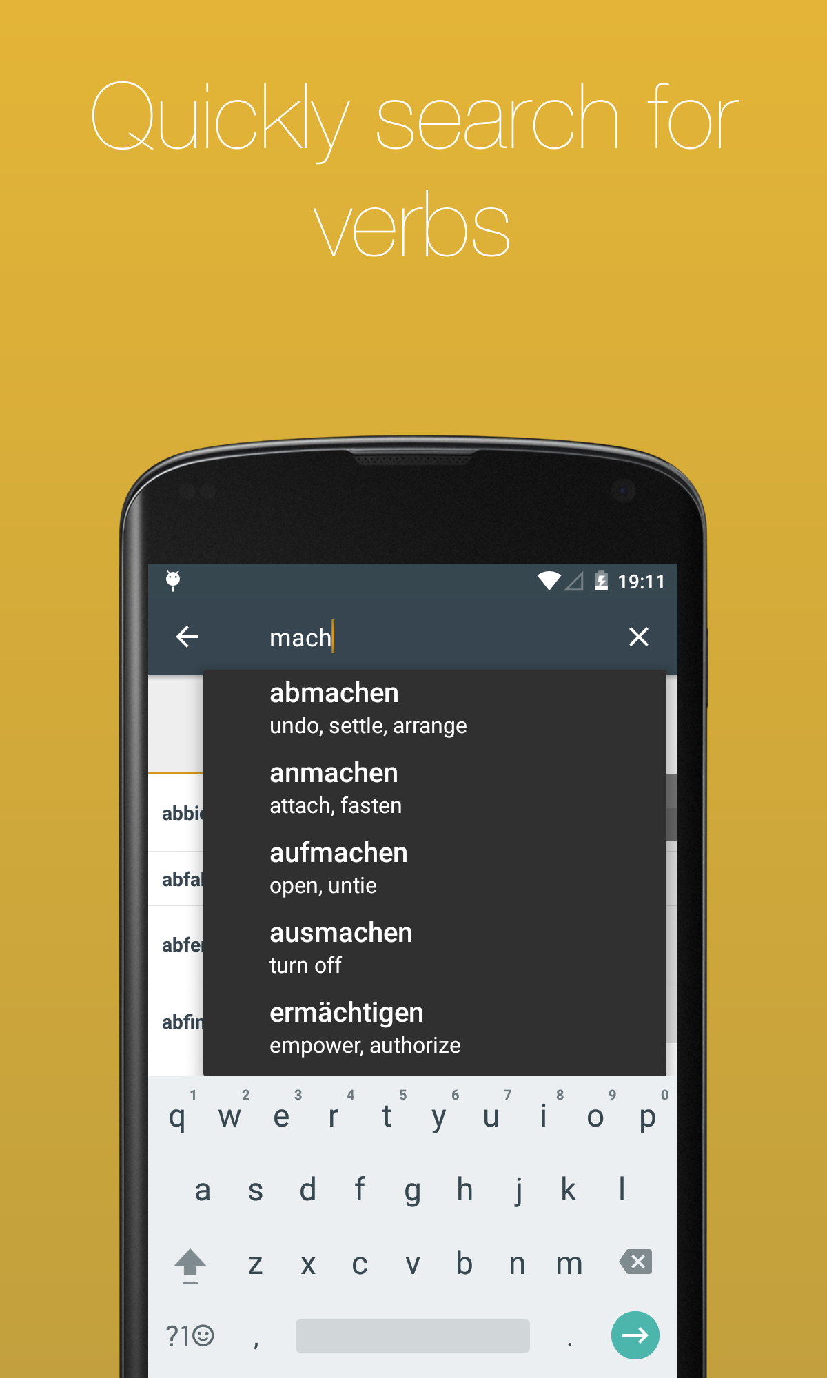 اسکرین شات 2 برنامه German Verb Conjugator