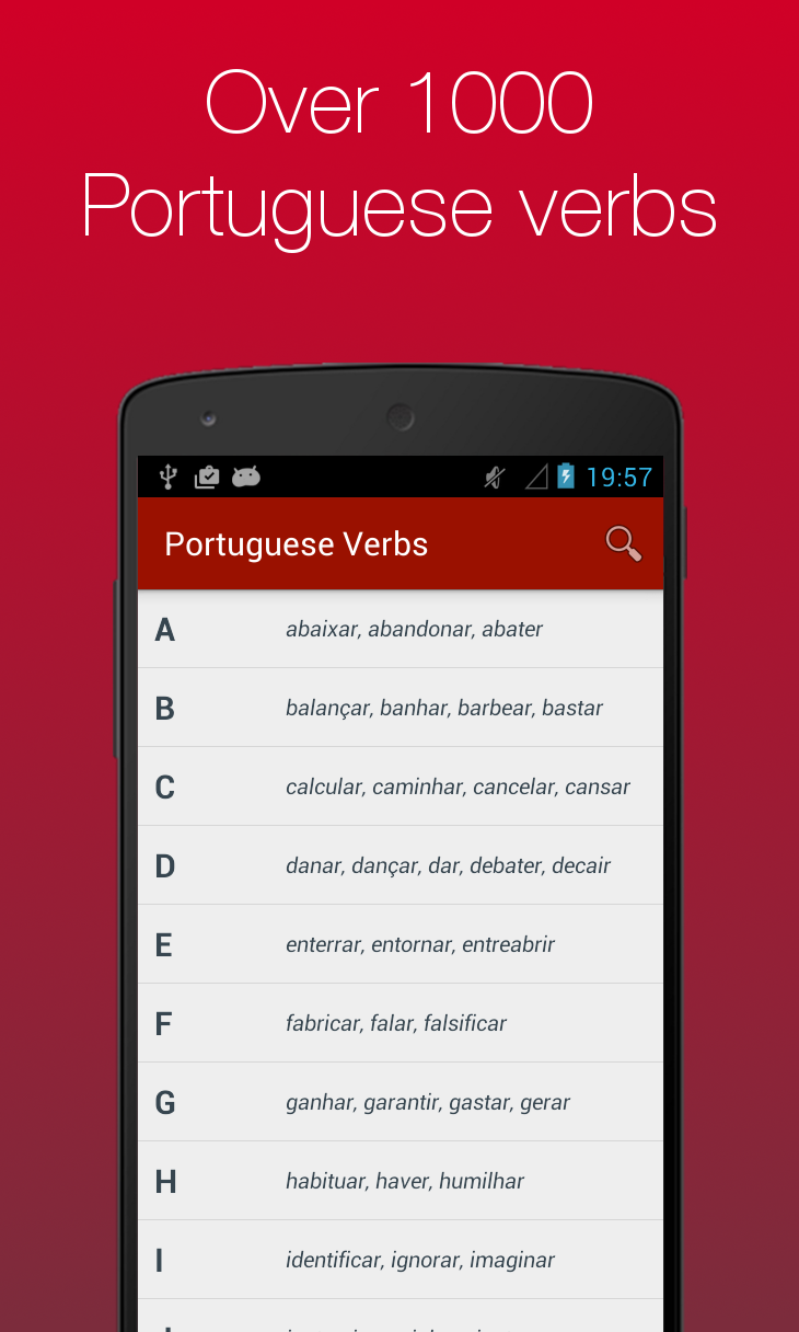 اسکرین شات 1 برنامه Portuguese Verb Conjugator