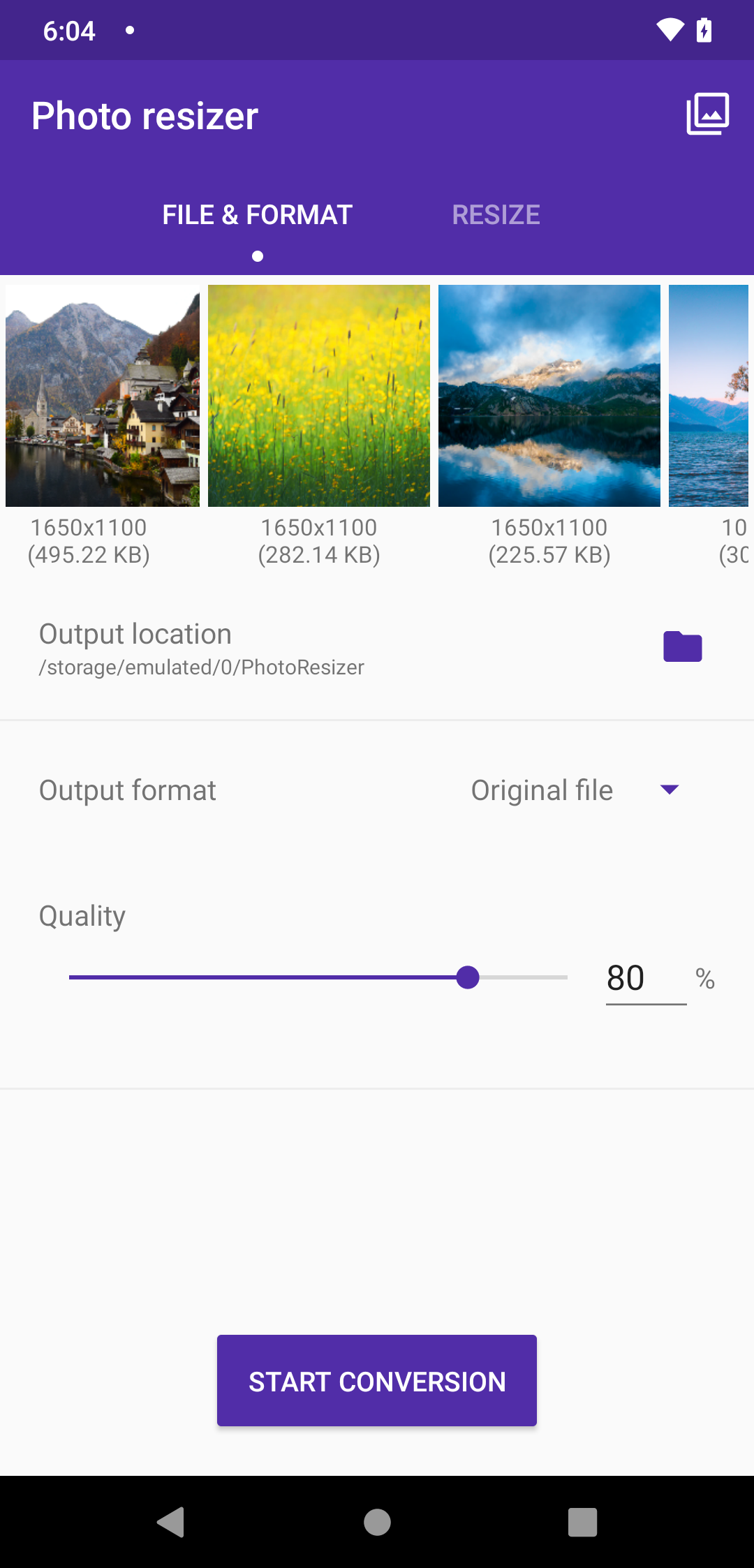 اسکرین شات 1 برنامه Photo resize