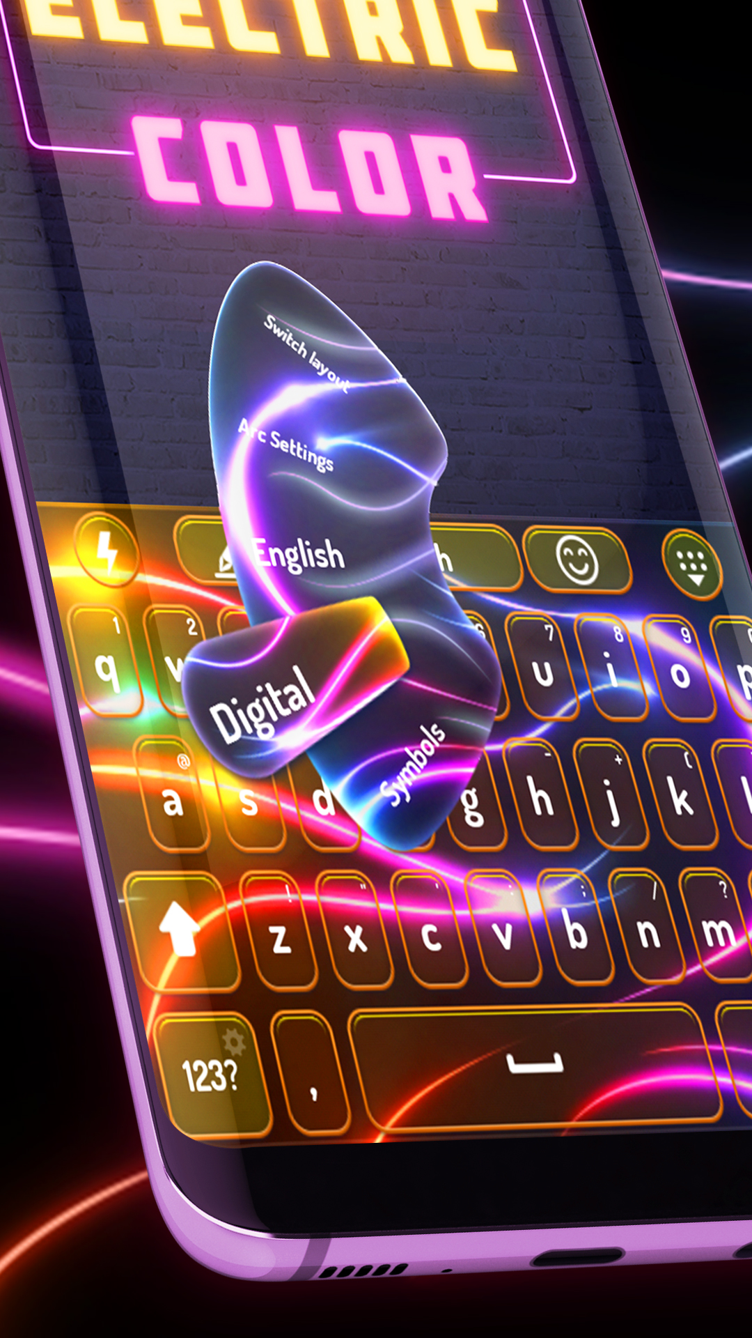 اسکرین شات 3 برنامه Electric RGB Color Keyboard