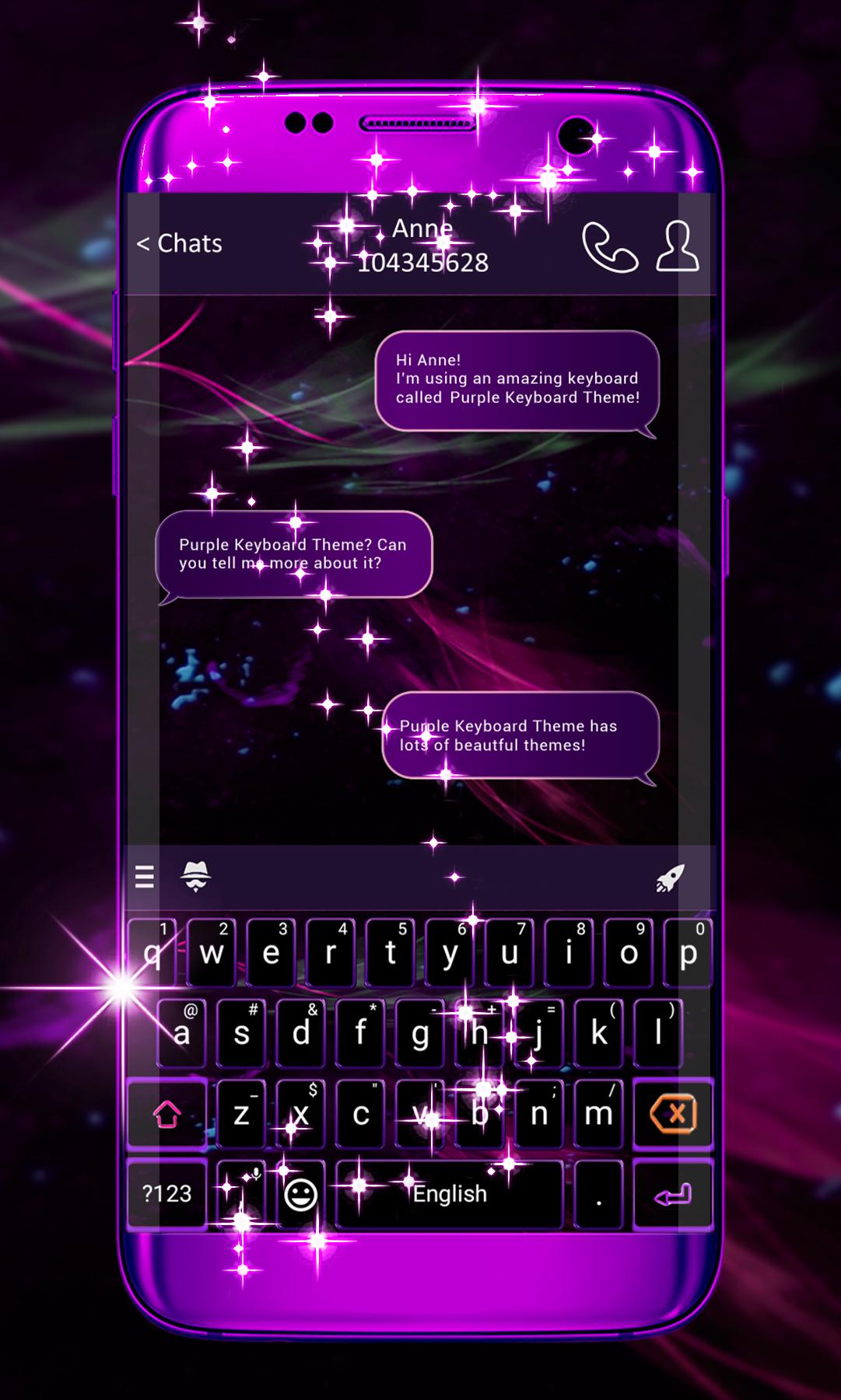 اسکرین شات 1 برنامه Purple Keyboard Theme