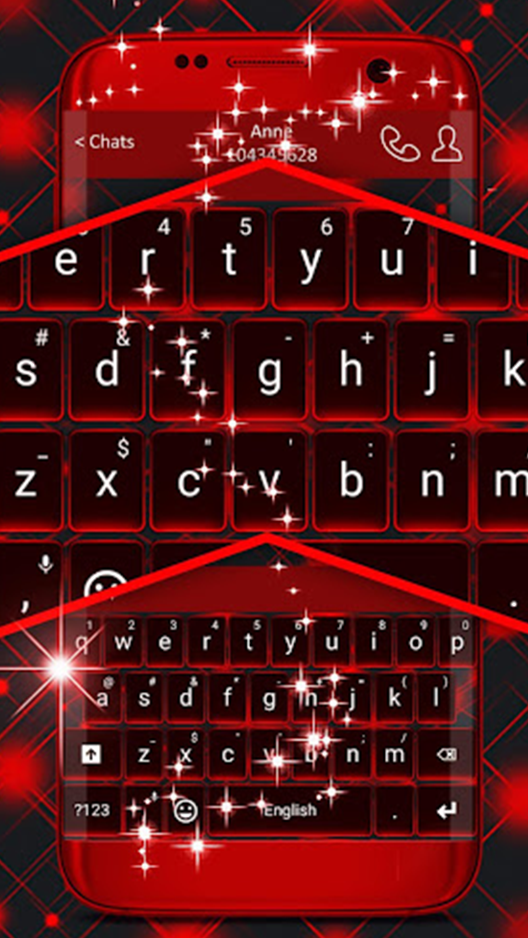 اسکرین شات 3 برنامه Keyboard Red