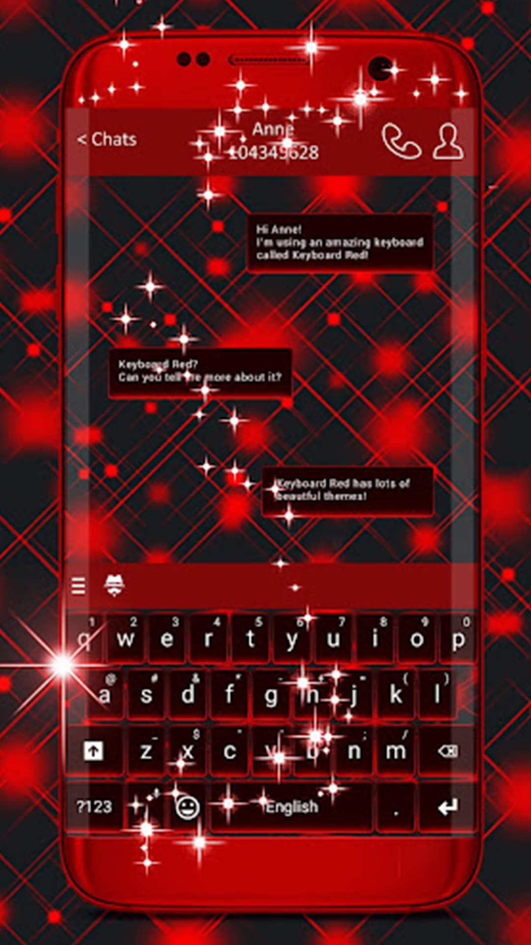 اسکرین شات 1 برنامه Keyboard Red