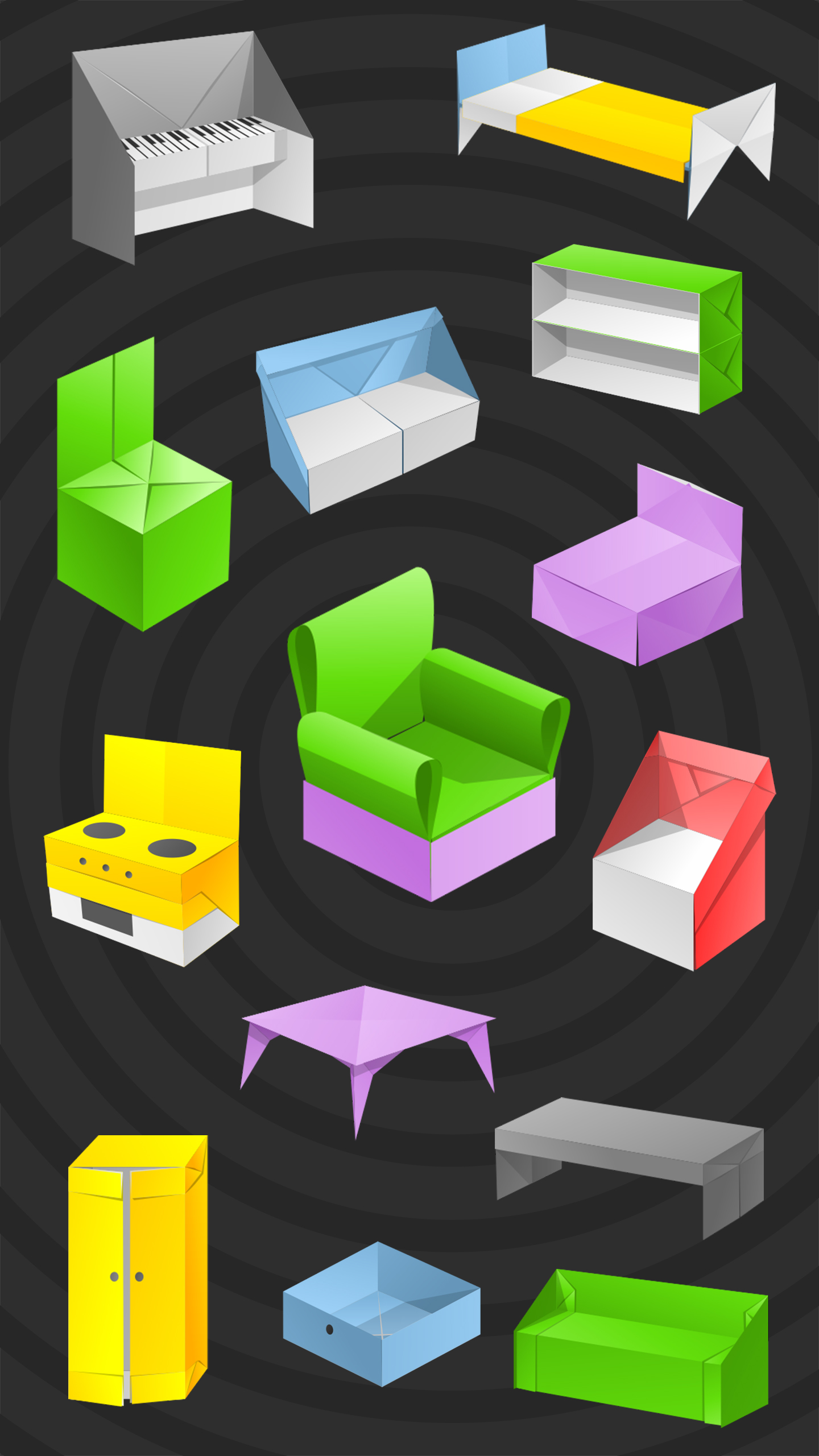 اسکرین شات 1 برنامه Origami Furniture From Paper