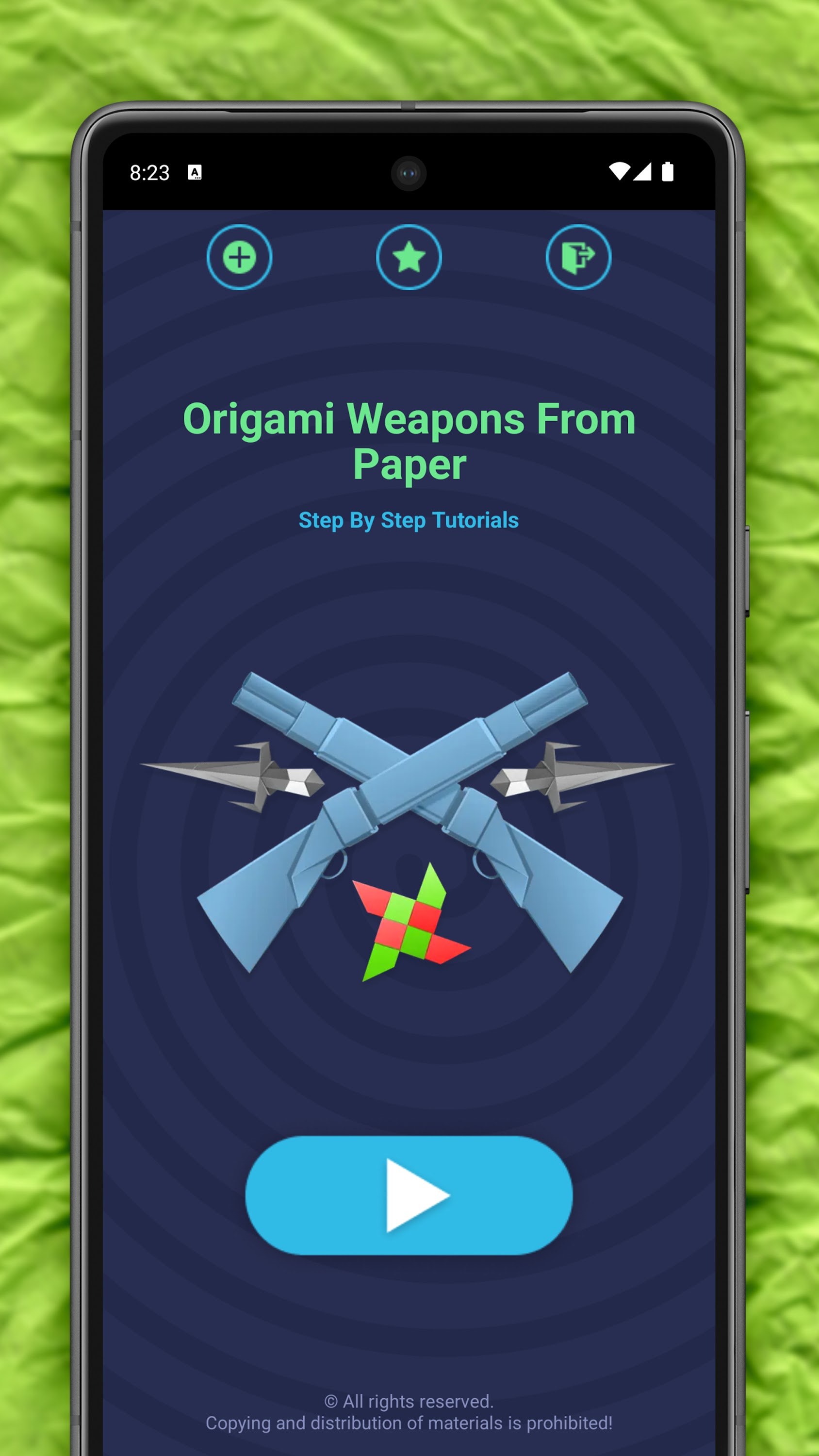 اسکرین شات 2 برنامه Origami Weapons: Swords & Guns