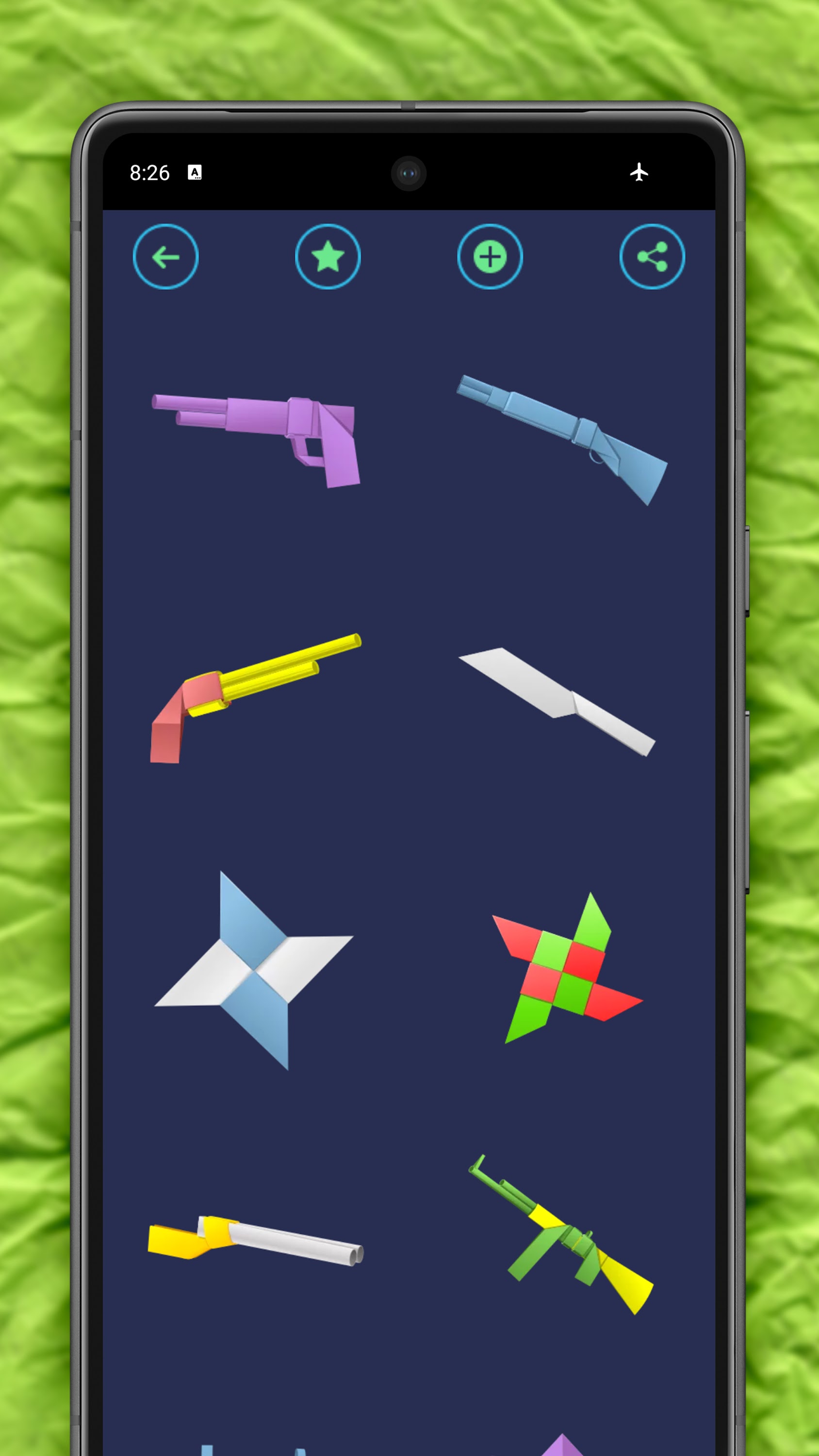 اسکرین شات 3 برنامه Origami Weapons: Swords & Guns