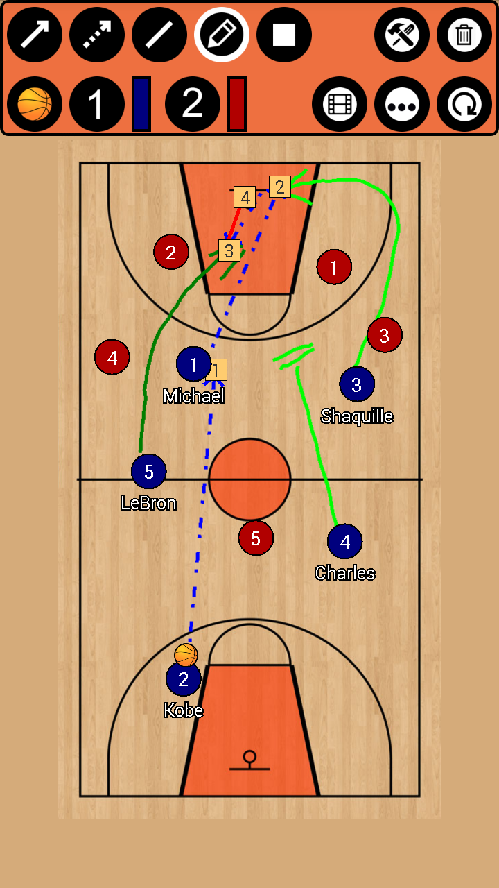 اسکرین شات 1 برنامه Basketball Tactic Board
