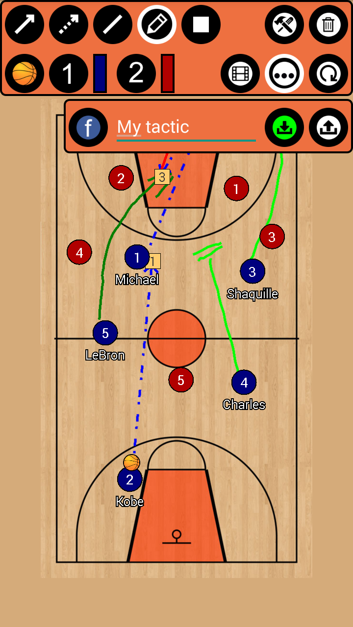 اسکرین شات 3 برنامه Basketball Tactic Board