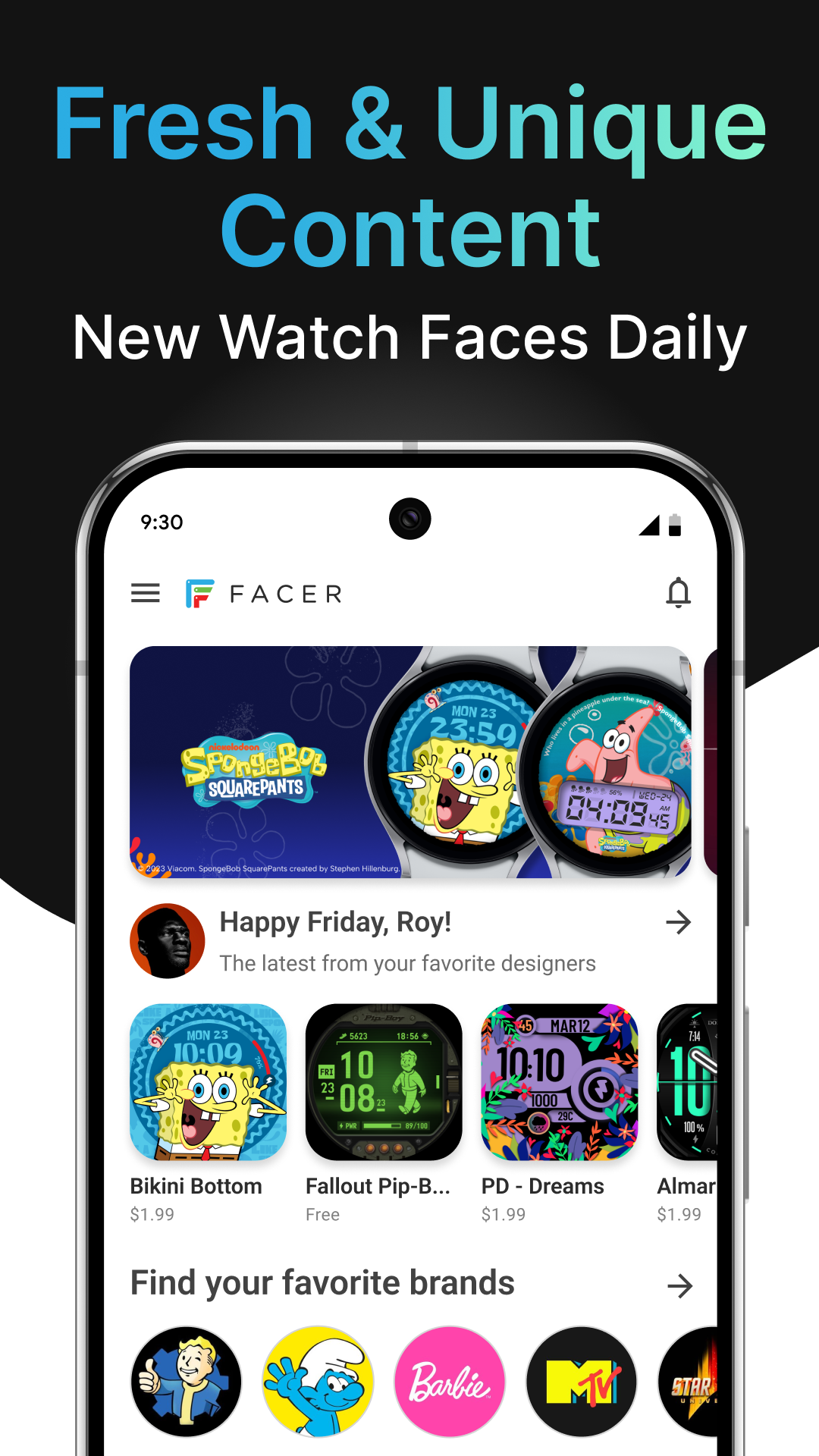 اسکرین شات 6 برنامه Facer Watch Faces