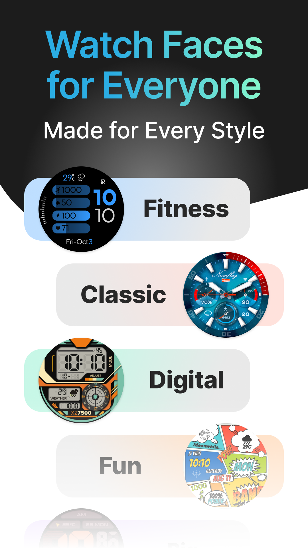 اسکرین شات 3 برنامه Facer Watch Faces