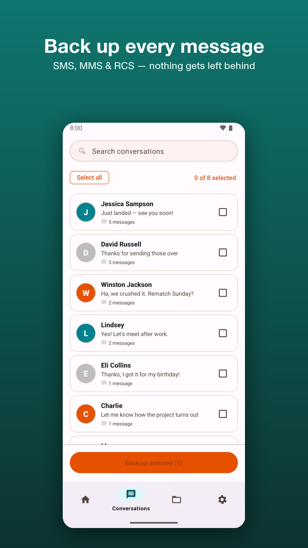 اسکرین شات 1 برنامه SMS Backup: PDF & Restore