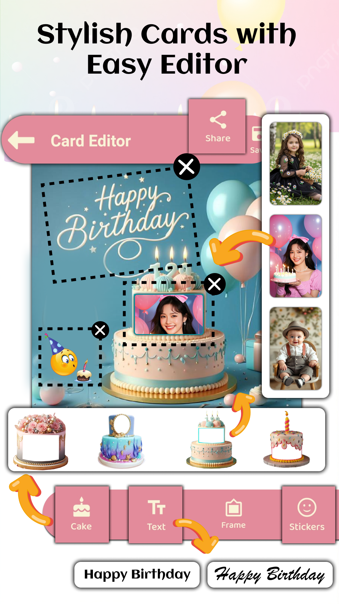 اسکرین شات 3 برنامه Photo & Name On Birthday Cake