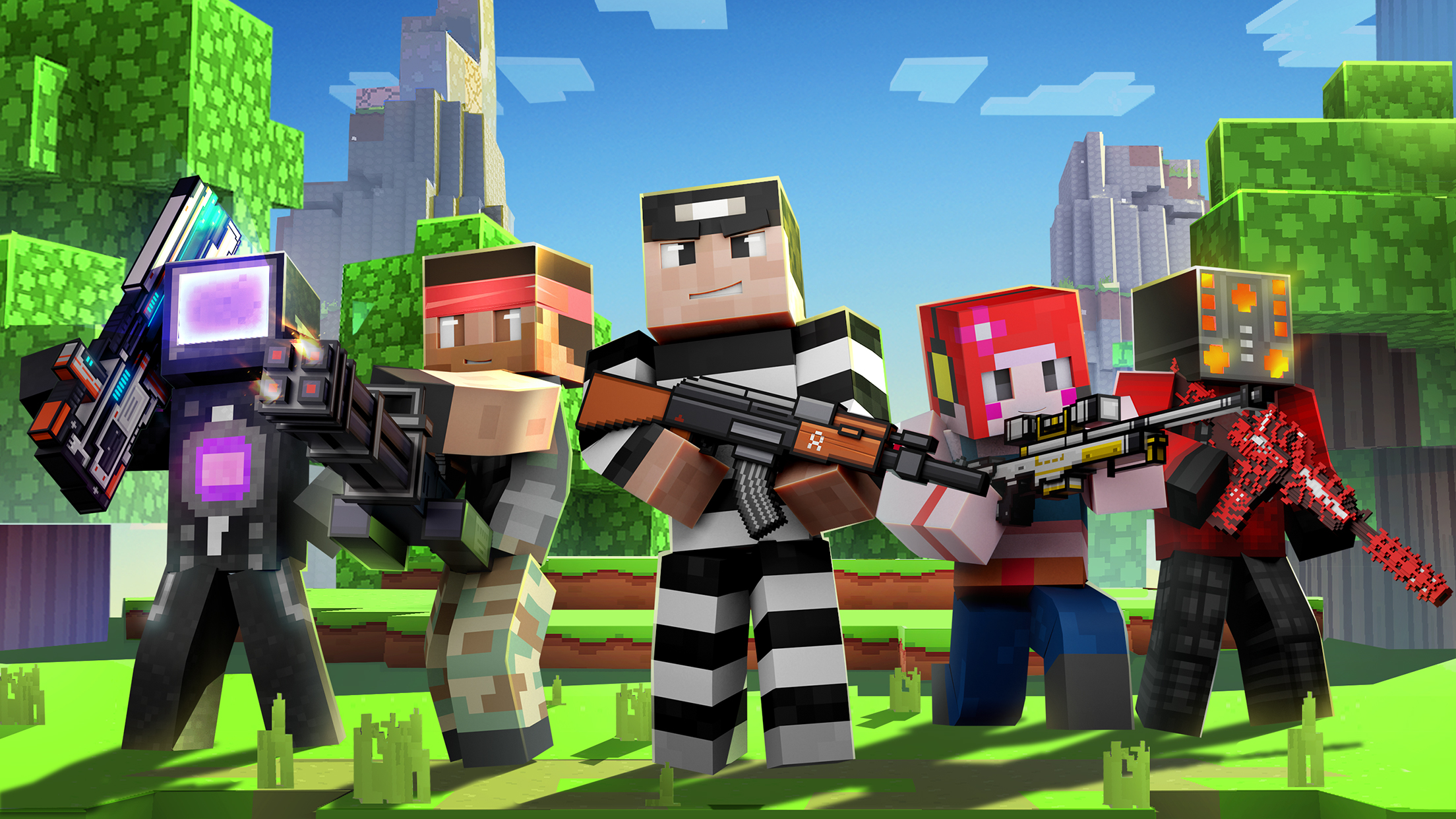 اسکرین شات 1 بازی Cops N Robbers:Pixel Craft Gun