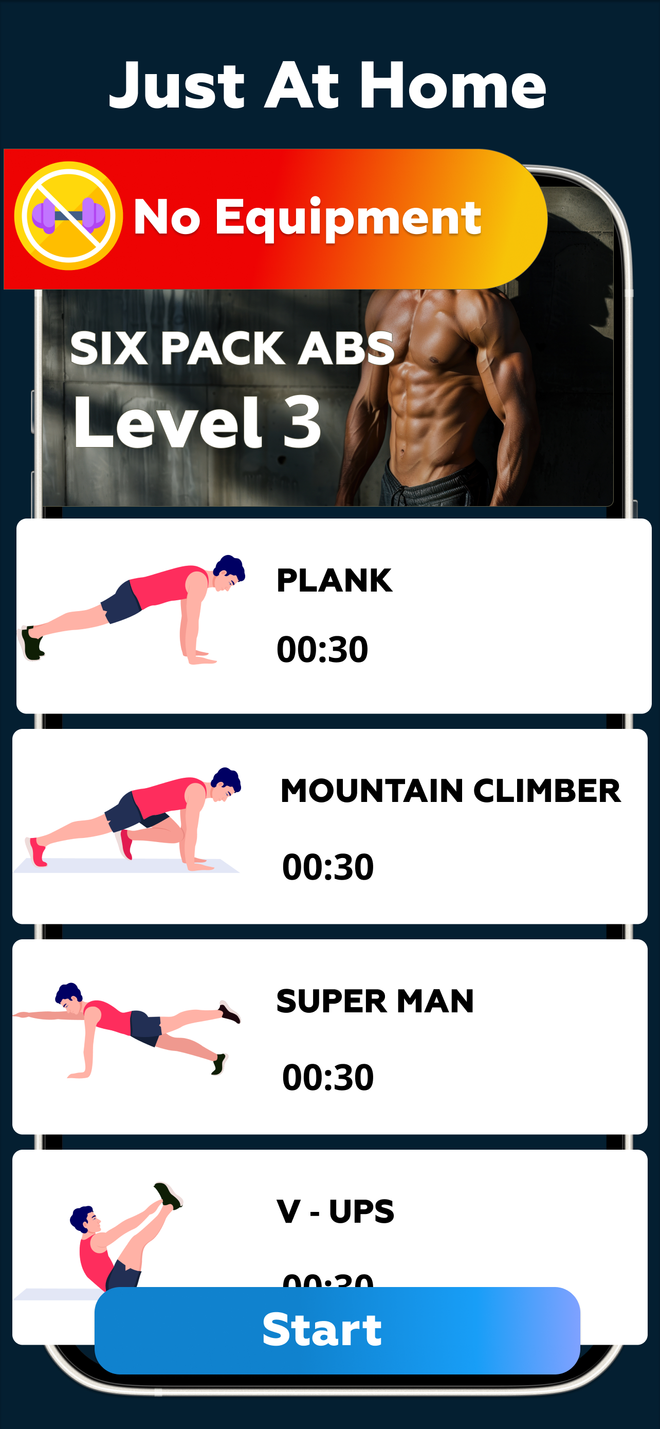 اسکرین شات 5 برنامه Workout at Home: No Equipment