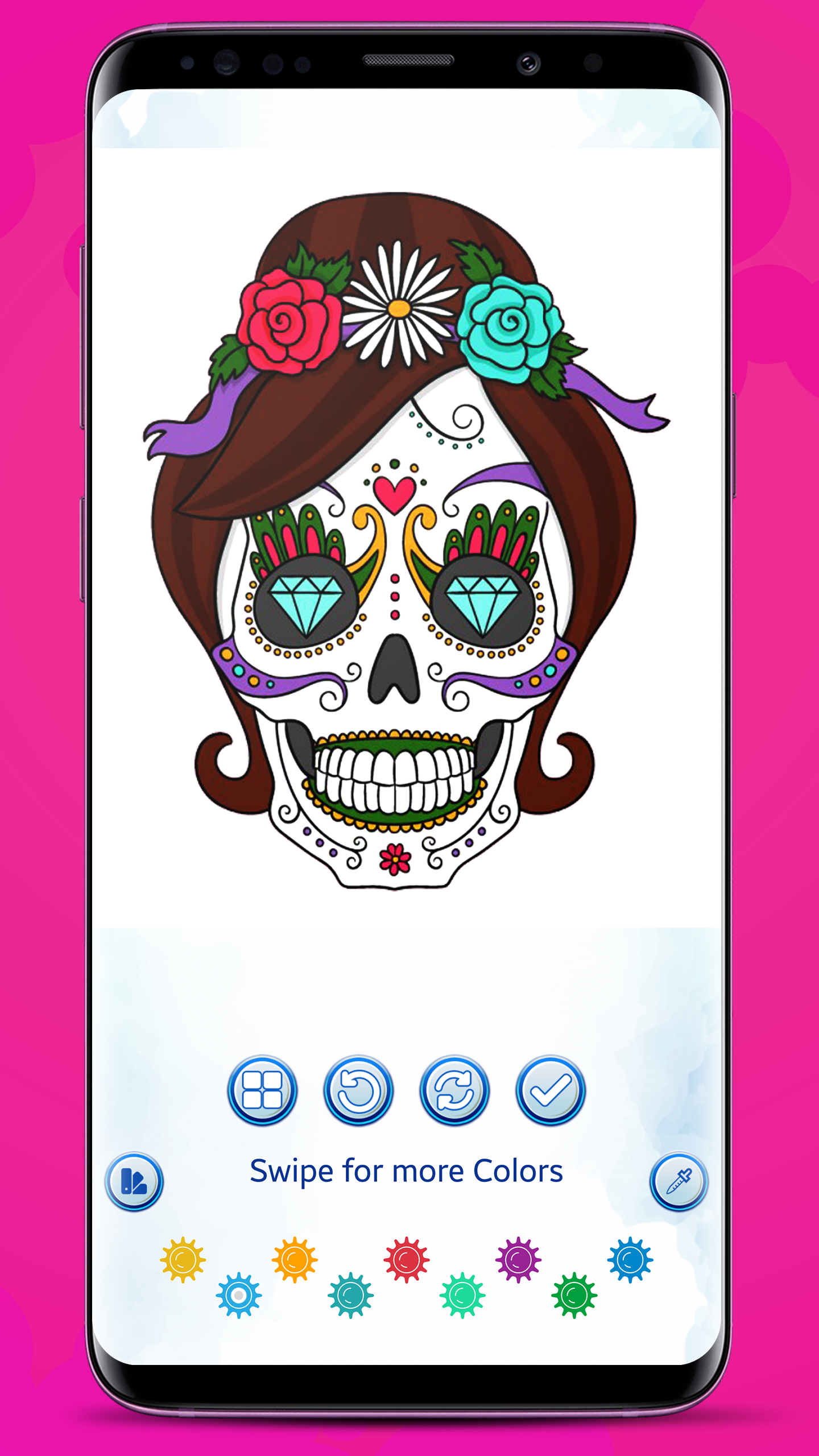 اسکرین شات 6 برنامه Sugar Skull Coloring Book