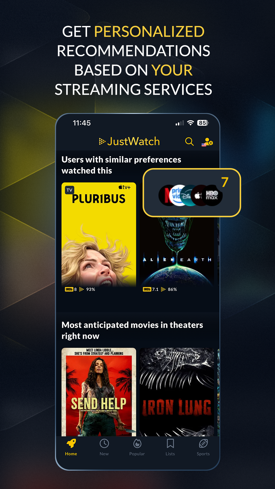 اسکرین شات 2 برنامه JustWatch - Streaming Guide