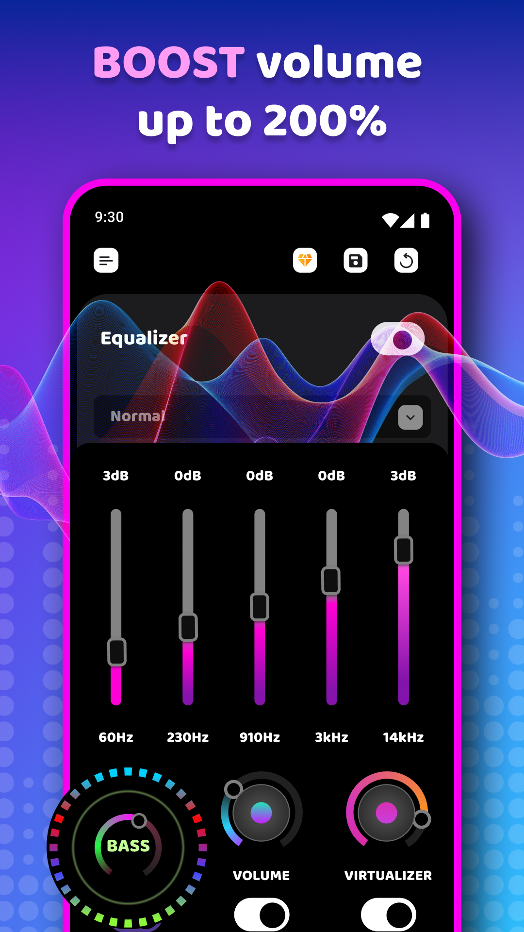 اسکرین شات 1 برنامه Equalizer Sound & Bass Booster
