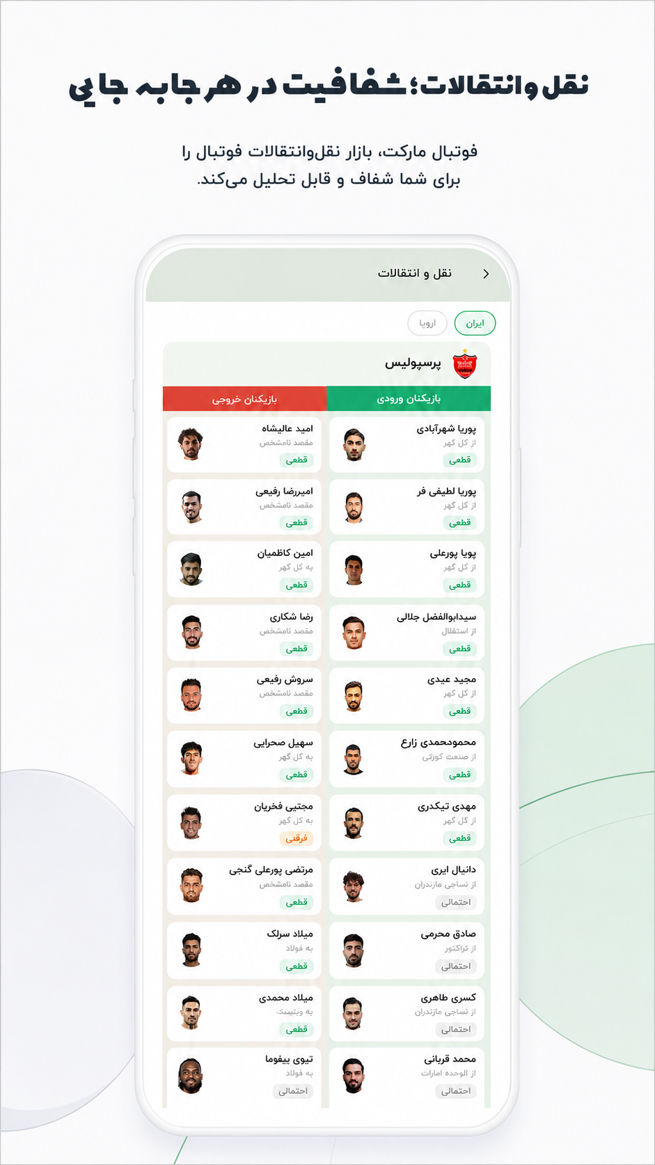 اسکرین شات 4 برنامه فوتبال مارکت