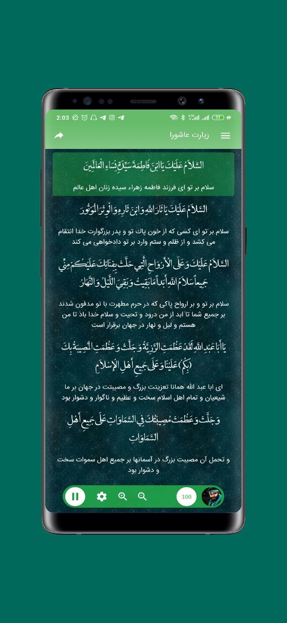 اسکرین شات 4 برنامه زیارت عاشورا پیشرفته