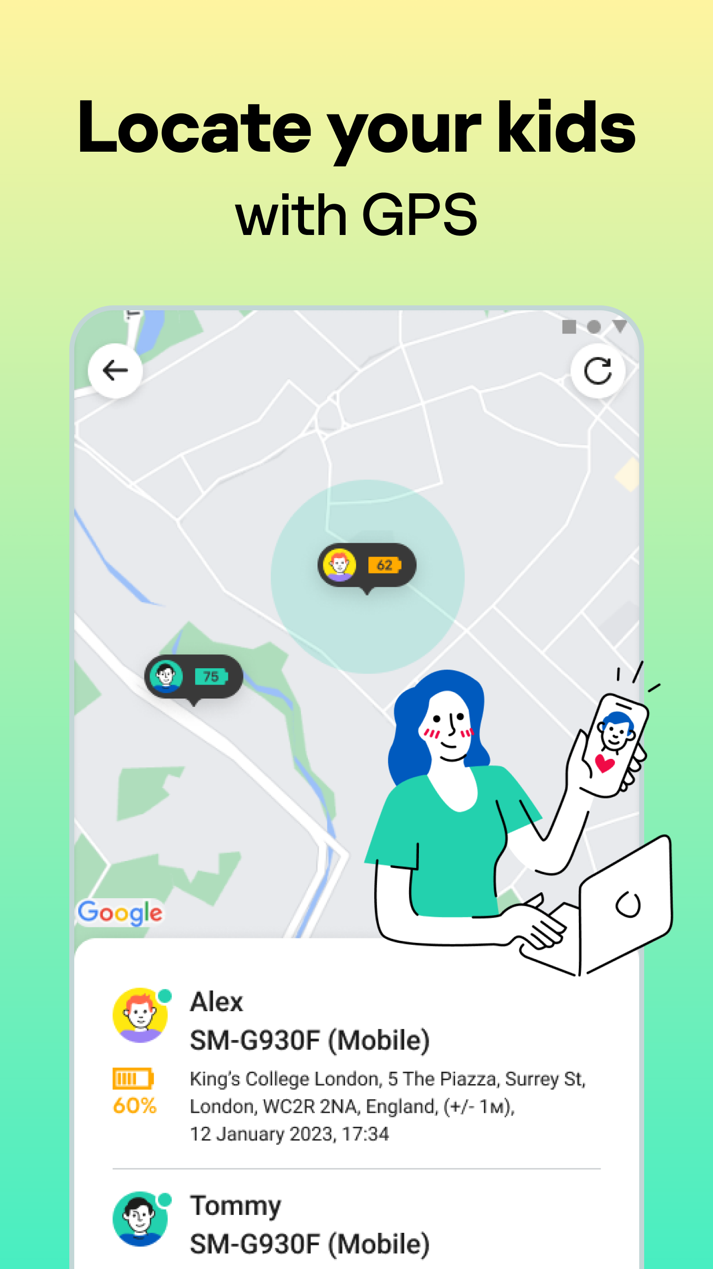 اسکرین شات 1 برنامه Kaspersky SafeKids with GPS