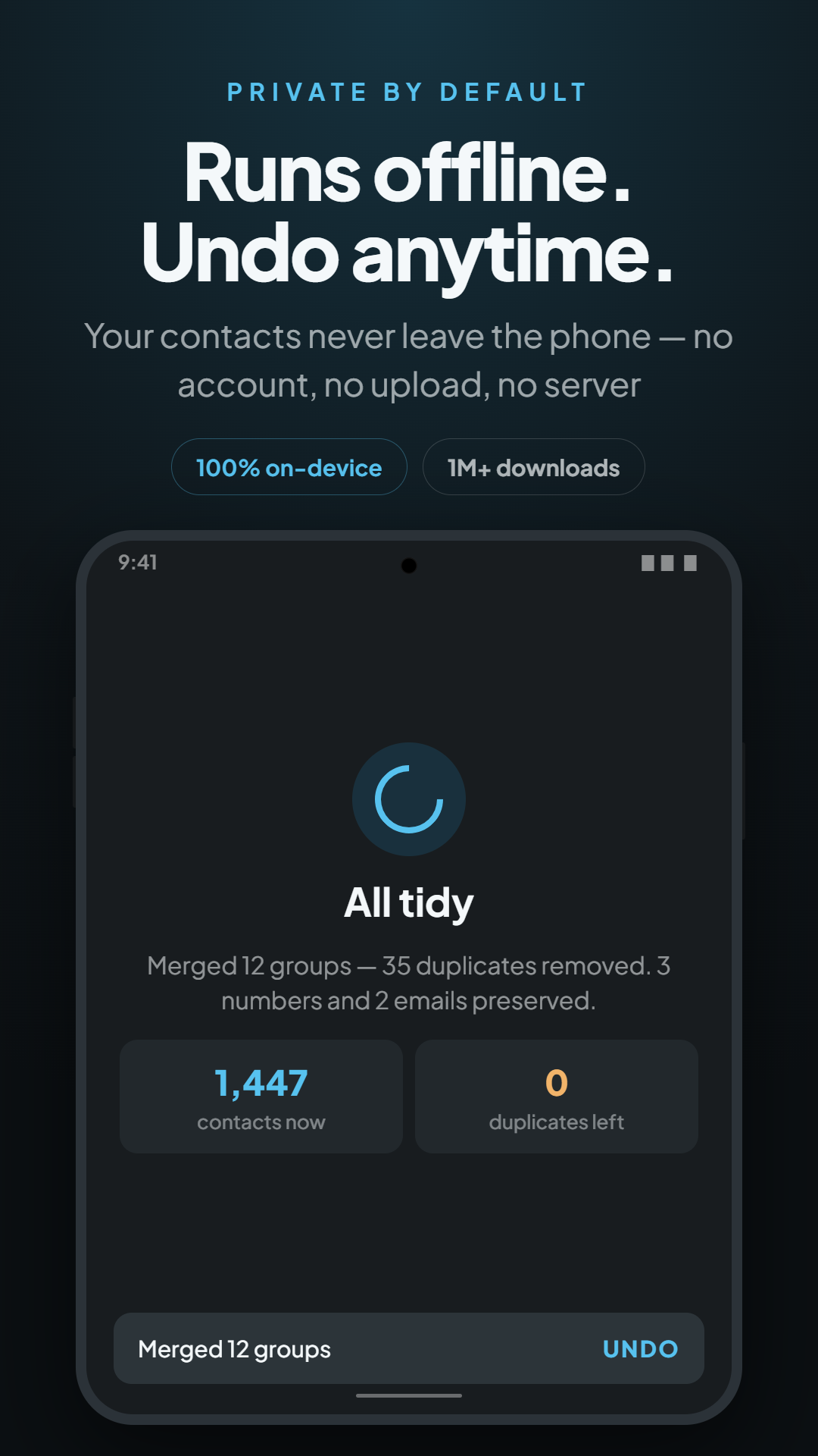 اسکرین شات 4 برنامه Duplicate Contacts Remover