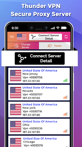 اسکرین شات 1 برنامه Thunder VPN-Secure Proxy Server