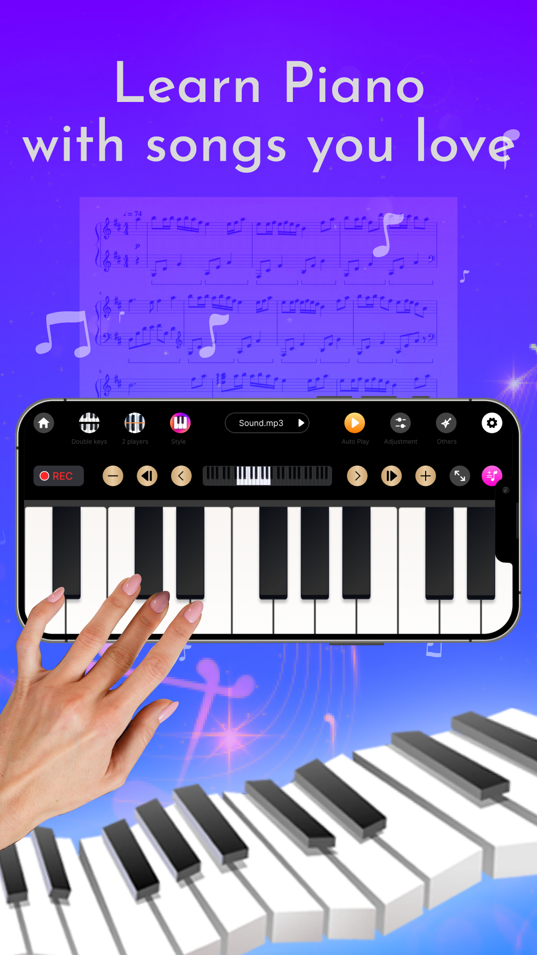 اسکرین شات 1 برنامه Piano Keyboard: Piano Practice