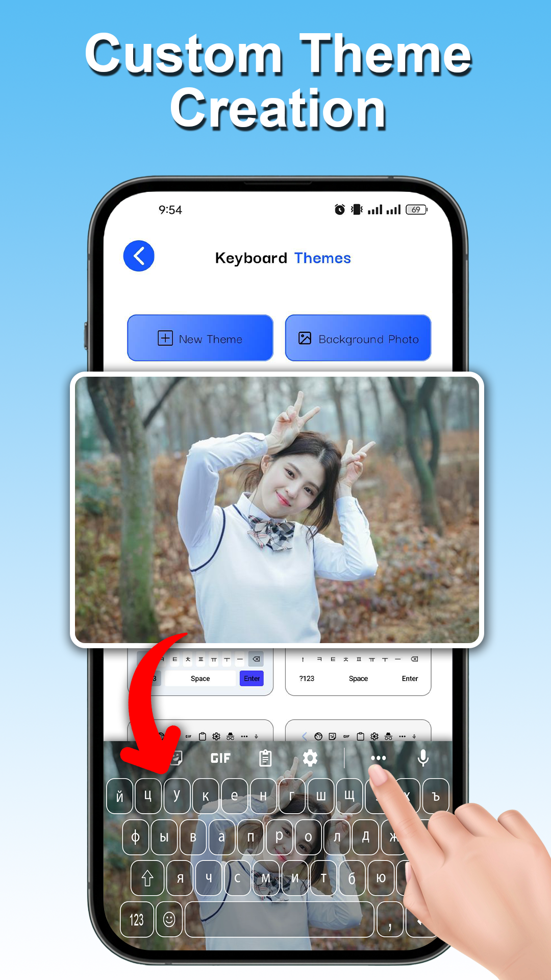 اسکرین شات 6 برنامه Korean Keyboard with English