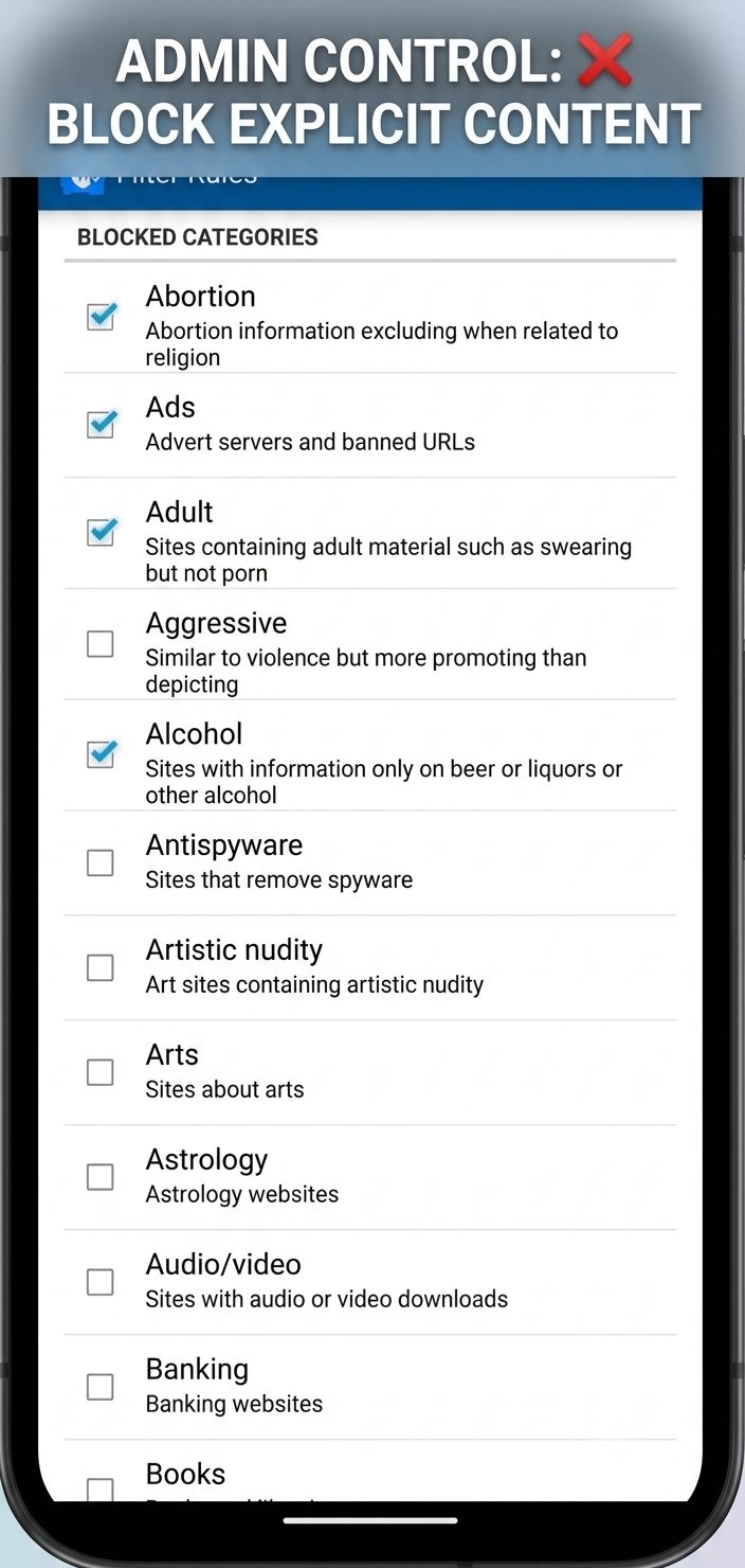 اسکرین شات 3 برنامه Safe Browser – Web Filter