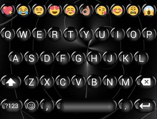 اسکرین شات 5 برنامه Emoji Keyboard Spheres Black