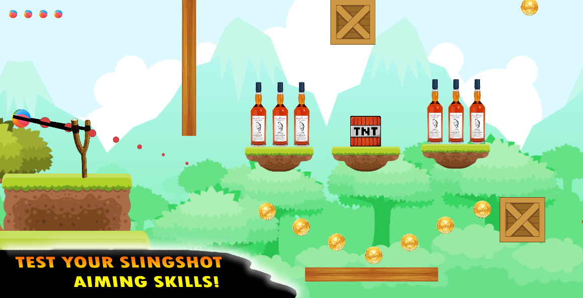 اسکرین شات 1 بازی Knock Down Bottles: Slingshot