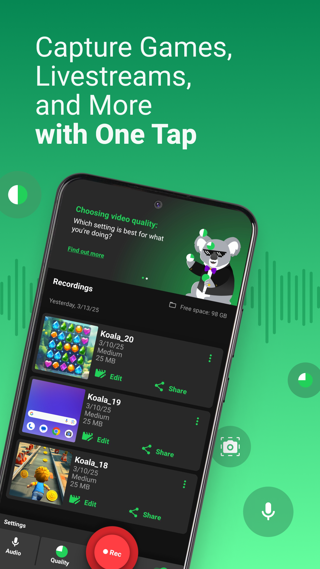 اسکرین شات 1 برنامه Koala Screen Recorder