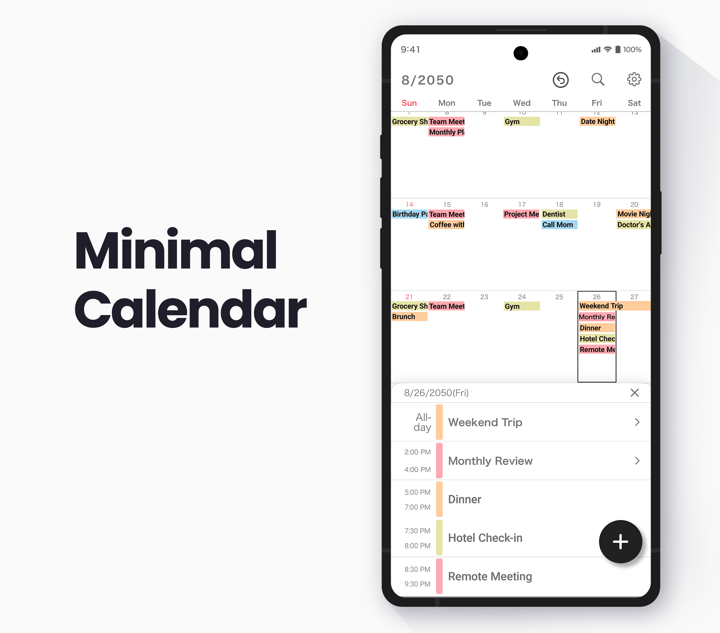 اسکرین شات 1 برنامه My Calendar - Simple Planner