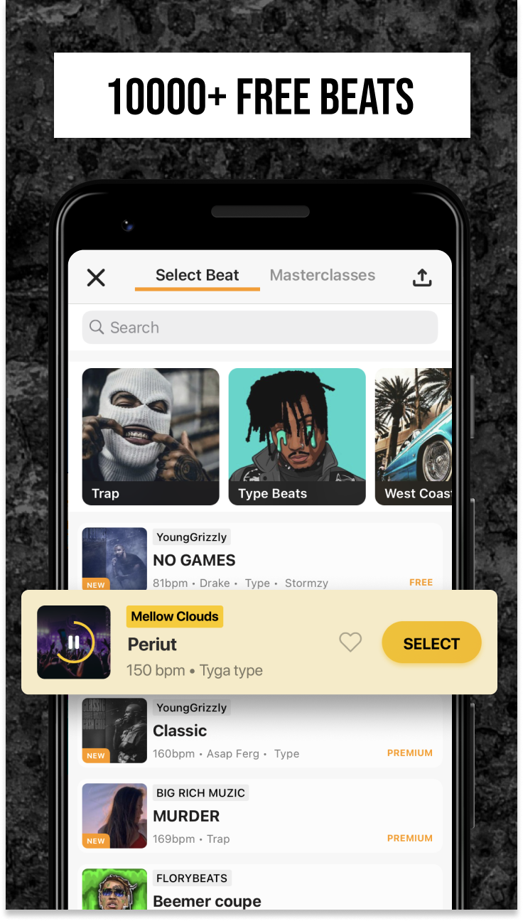 اسکرین شات 1 برنامه Rap Fame - Rap Music Studio