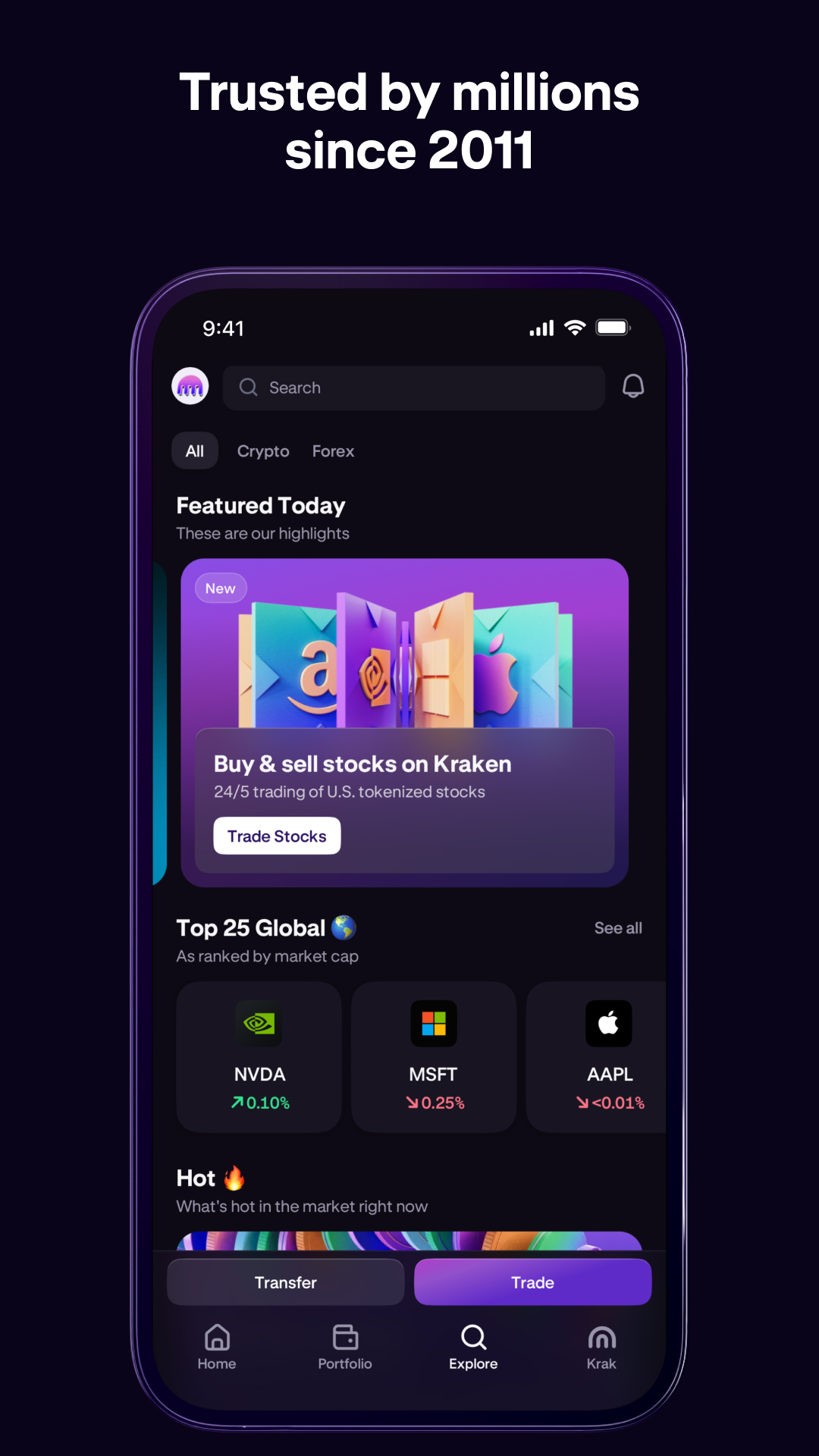 اسکرین شات 3 برنامه Kraken: Buy Stocks & Crypto