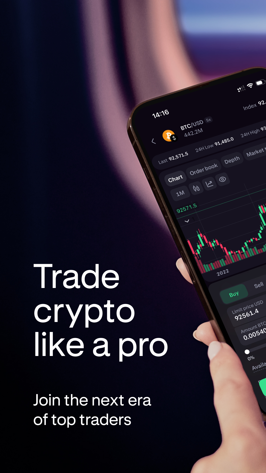 اسکرین شات 1 برنامه Kraken Pro: Stocks・Crypto・BTC