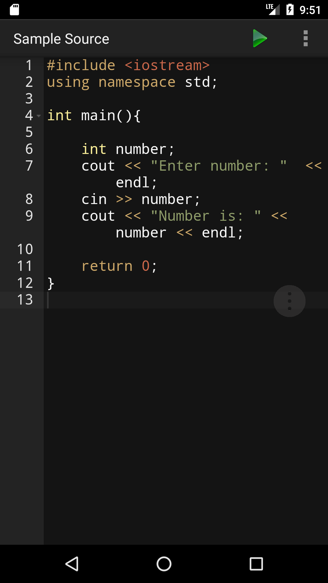اسکرین شات 1 برنامه C/C++ Programming Compiler