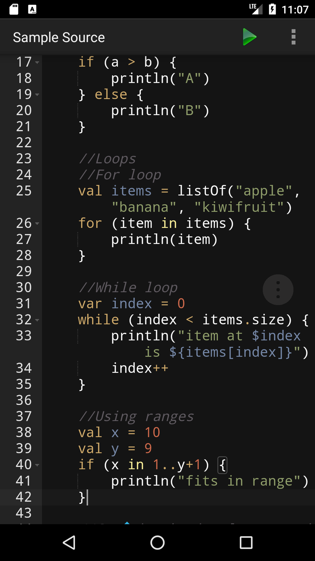 اسکرین شات 1 برنامه Kotlin Programming Compiler