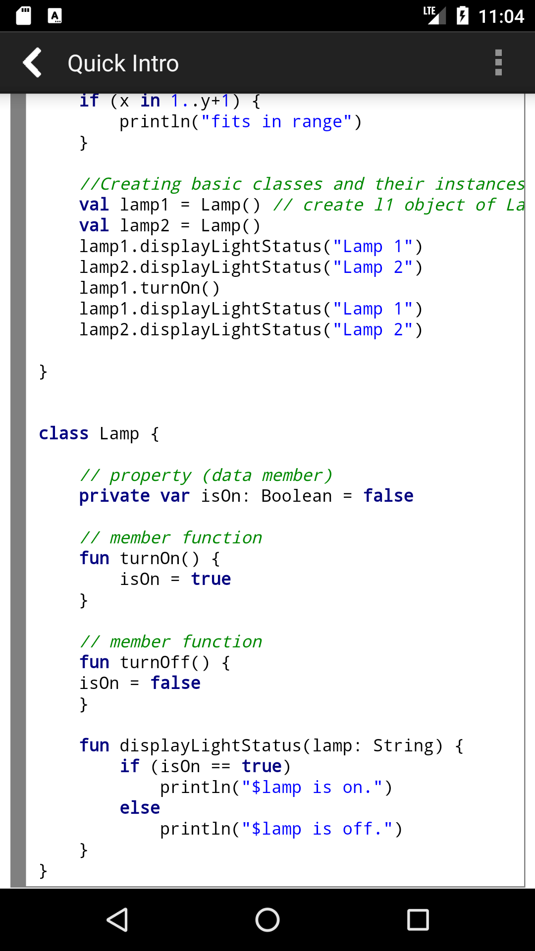 اسکرین شات 4 برنامه Kotlin Programming Compiler