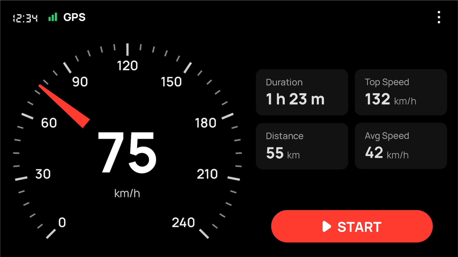 اسکرین شات 1 برنامه GPS Speedometer : Odometer HUD