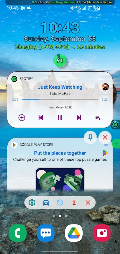 اسکرین شات 1 برنامه Notification Widget