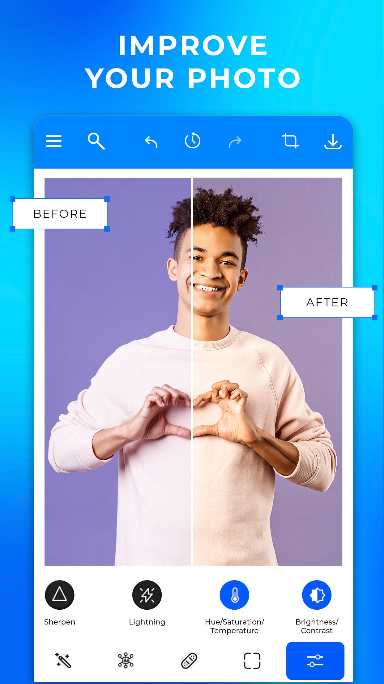 اسکرین شات 3 برنامه Photo Studio: AI photo editor!