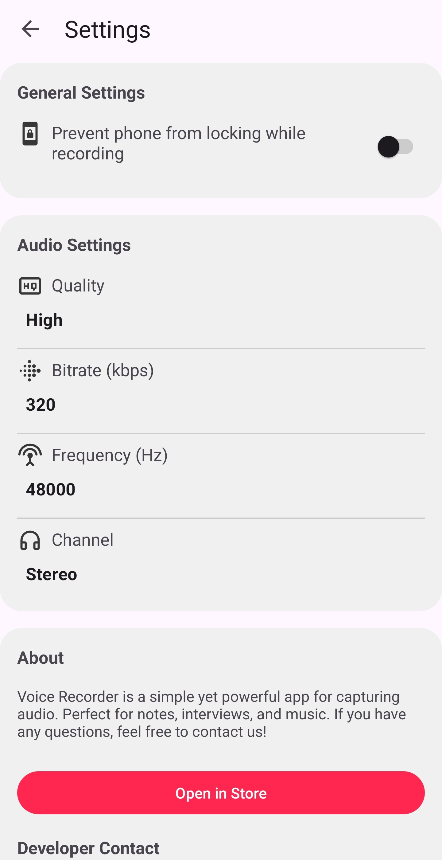 اسکرین شات 3 برنامه VIBE: Voice Recorder