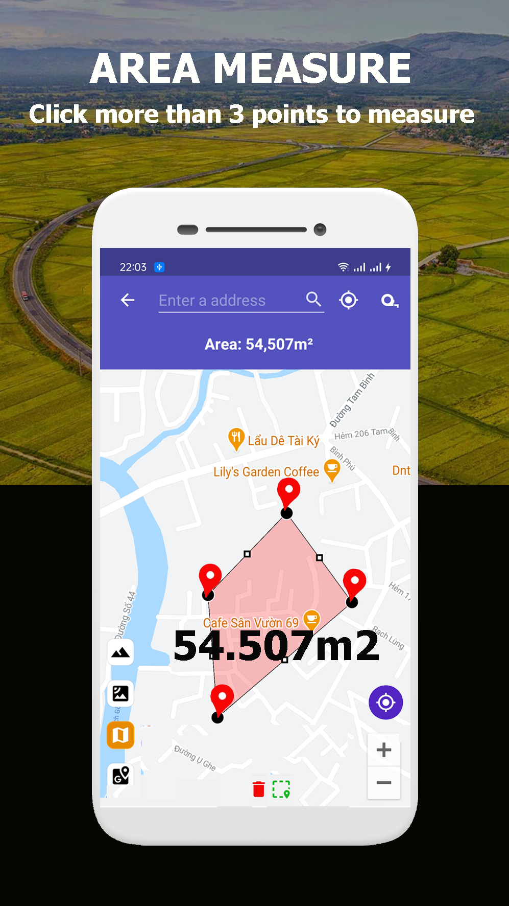 اسکرین شات 1 برنامه Land Area Measurement