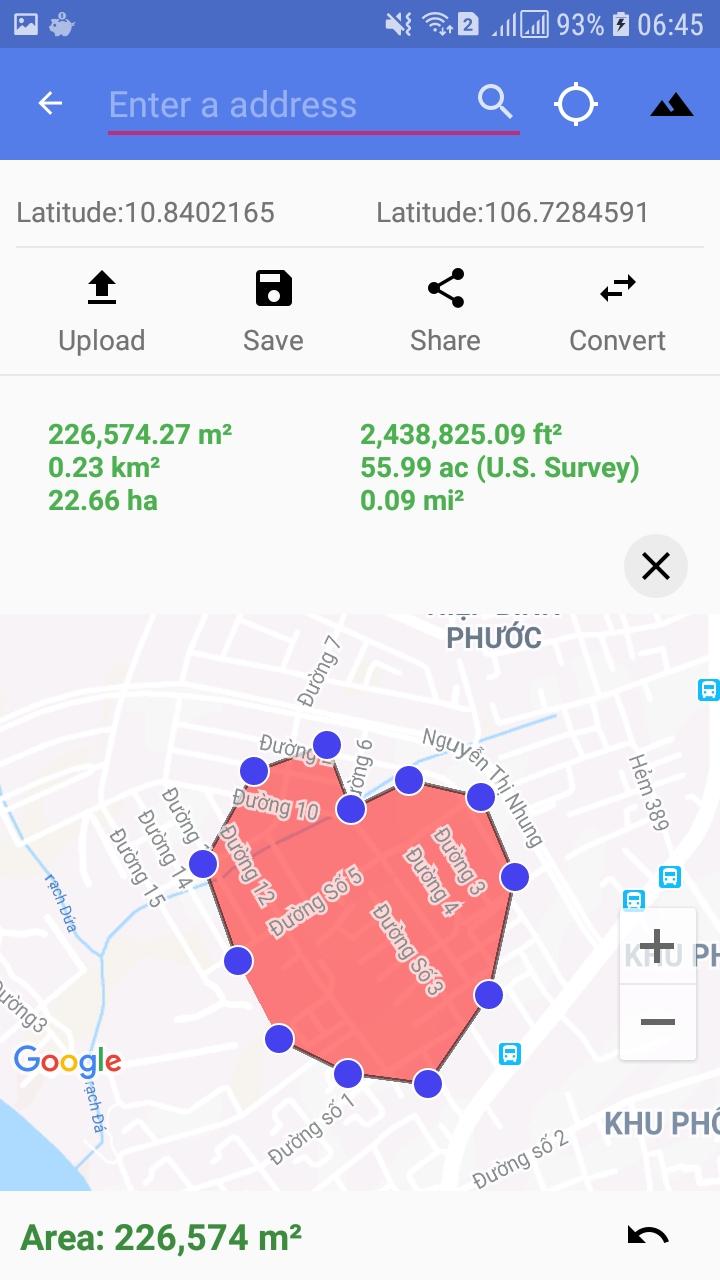 اسکرین شات 6 برنامه Distance And Area Measurement